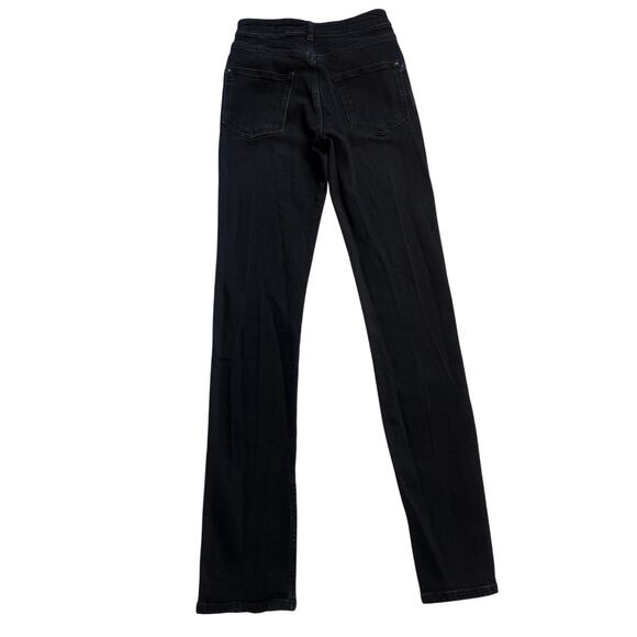 Anthropologie Pilcro High Rise Straight Jeans Black Split Hem Women’s Size 26 - Picture 2 of 16
